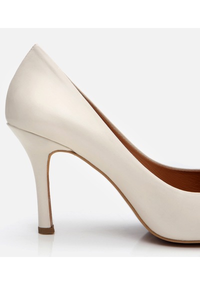 Hotiç Kadın Deri Ekru Yüksek Topuklu Stiletto Çok Renkli