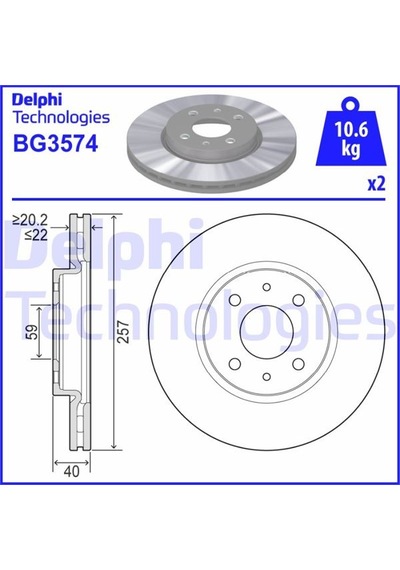 Delphı Bg3574 Ön Fren Diski Doblo-lınea-fıorıno-bıpper-nemo-lınea-500-bravo-mıto-ıdea 15jnt 257.5x22x4dlxhavalı 71739640-52015293-1618879780 1 Takım -ıdır