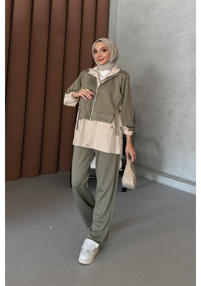 Riella Butik Alya Tesettür Takım Haki