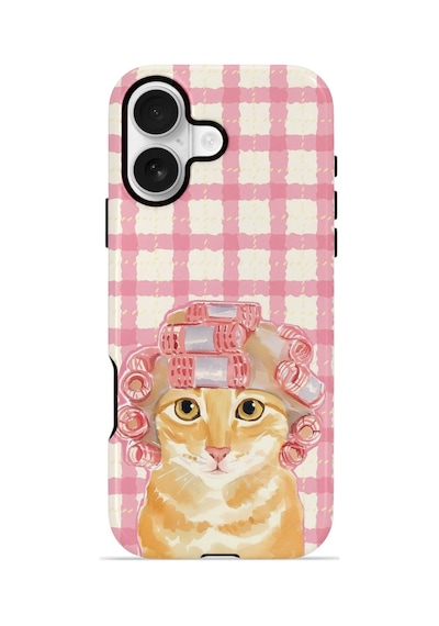 Apple iPhone Uyumlu 17 Vorian Çift Katmanlı Kılıf Pink Picnic Cat
