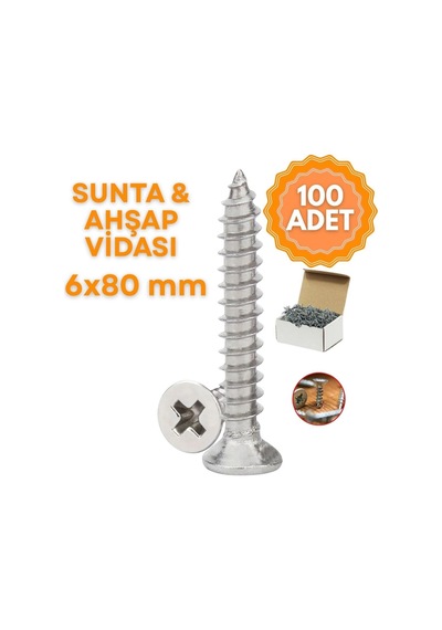 Master Sunta Vidası 6 80mm 100ad 6 MM x 80 MM