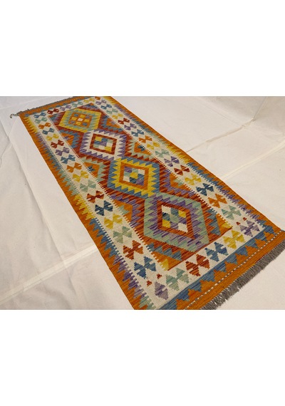El Dokuma Afgan Yolluk Kilim Çok Renkli