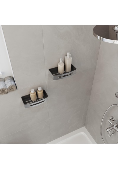 Aqua Bagno Smart Tekli Süngerlik 24 X 12,5 Cm. , Parlak Krom