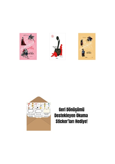 Üç Silahşörler 3 - Bragelonne Vikontu + Siyah Lale + Üç Silahşörler Ciltli + Okuma Sticker'ları