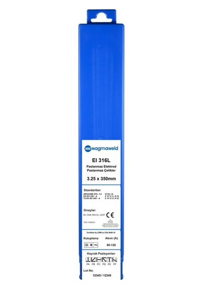 Magmaweld EI 316 3.25x350 mm 1 KG Paslanmaz Elektrod
