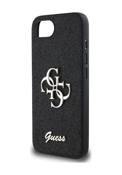 Apple Uyumlu iPhone 16e Kılıf Guess Lisanslı 4g Büyük Metal Logolu Glitter Kapak Siyah