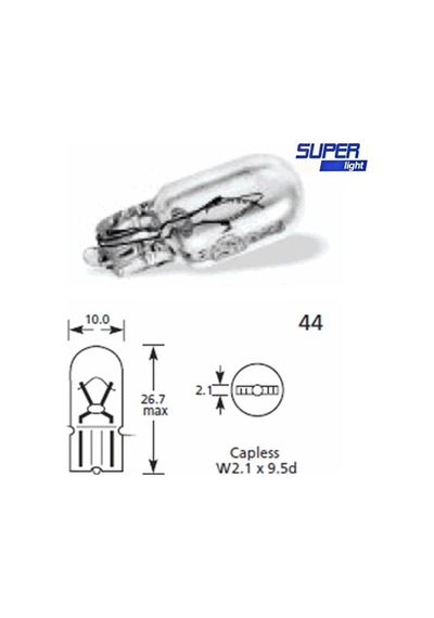 Super Light T10 Dipsiz Halojen Park Ampulü 12v 2'li