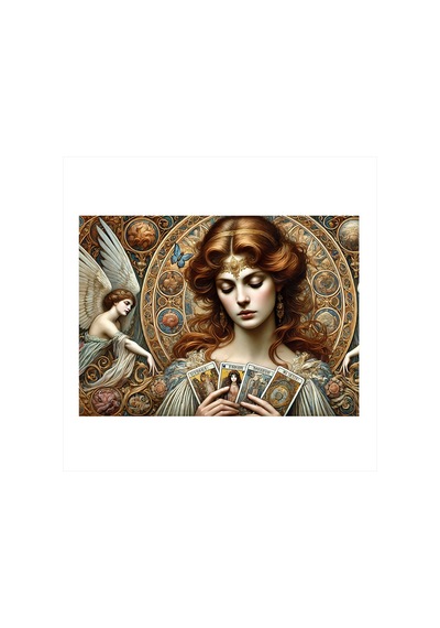 Melek Ve Tarot Dekoratif Ahşap Tablo