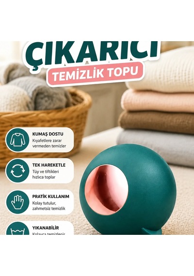 Kumaş Dostu Tiftik Temizleme Topu Kıyafet, Halı Ve Mobilya Tüy Toplayıcı Renkli