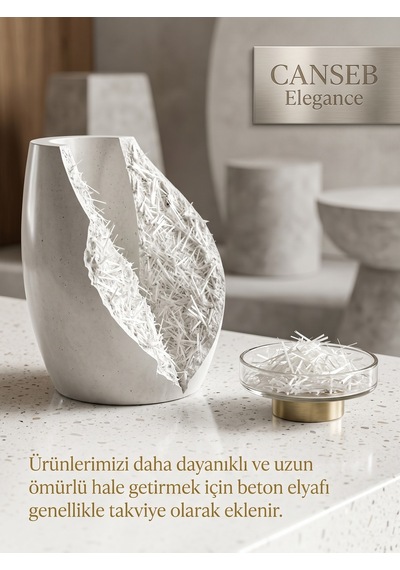 Premium - Gold Renk - 10cm - Kendinden Kokulu - Çizgili Pampas Vazosu