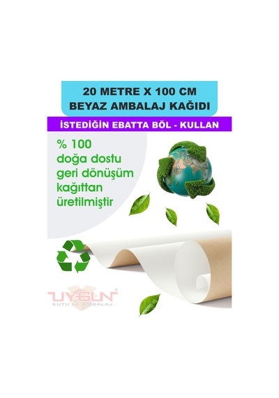 100 Cm X 20 Metre Bobin Beyaz Ambalaj Kağıdı Çift Yönlü, Ev Eşyası, Çeyiz, Hediye, Ürün Paketleme 20 Adet