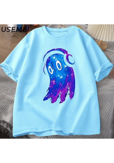 Flood Of Style Undertale Napstablook Müzik Hayalet T Shirt Rahat Pamuk Kısa Kollu Erkekler Sclothes O Boyun Mavi