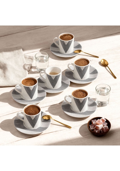 Güral Camelia 12 Parça 6 Kişilik Kahve Fincan Takımı 6245 4875354