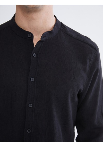 Lcwaıkıkı Classic Siyah Regular Fit Hakim Yaka Erkek Gömlek
