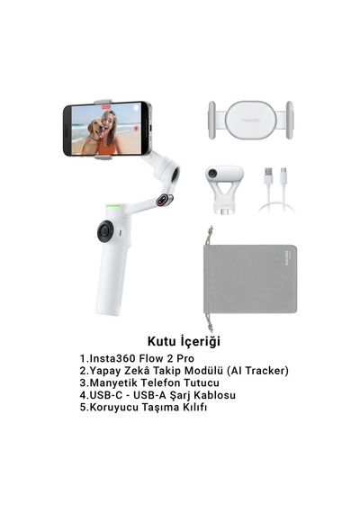 Flow 2 Pro Aı Tracker Bundle Beyaz Renk İle Akıllı Takip Ve Stabilizasyon