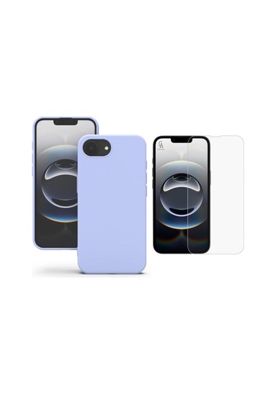 Apple iPhone 17e Uyumlu Içi Kadife Lansman Kılıf Ve Temperli Cam Ekran Koruyucu Lila