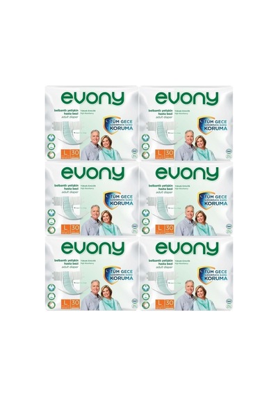 Hasta Bezi Yetişkin Bel Bantlı Tekstil Yüzey L-büyük Boy 180 Adet 6pk 30 Tek Ebat