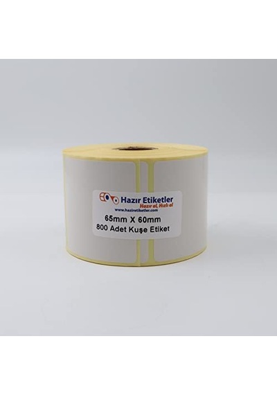 Al Hızlı Al Kuşe Etiket 65mm X 60mm Ruloda 800 Adet 40mm Çapında Baskısız Barkod Yazıcı Etiketi Diğer