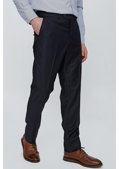 İmza Lacivert Düz Gabardin Slim Fit Basic Pantolon 1003245013 Lacivert