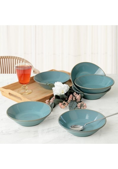 Turkuaz Granit Hitit Yemek Tabağı 18 Cm 6 Adet Q07 Açık