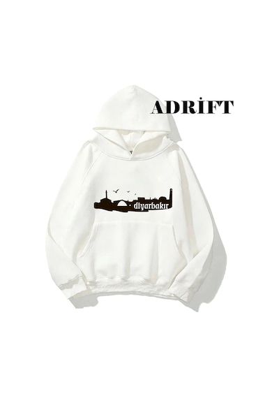 Startmore Unisex Diyarbakır Sweatshirt Hoodie Kapşonlu Beyaz Beyaz