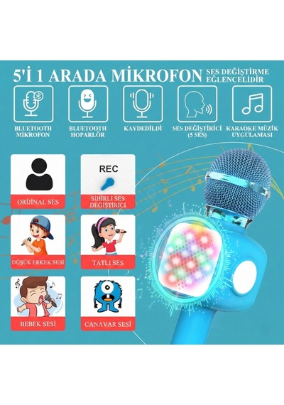 Eğlenceli Karaoke Mikrofonu - Çocuklar İçin Çok Renkli