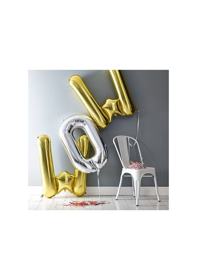 L Harf Folyo Balon Gold 100 Cm Beyaz