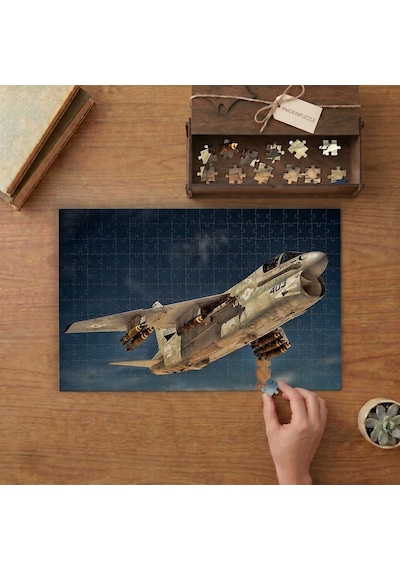 Saldırı Uçağı - A-7 Korsan Iı Tasarımı 240 Parça Ahşap Puzzle Ahşap Kutuda Mpy10174