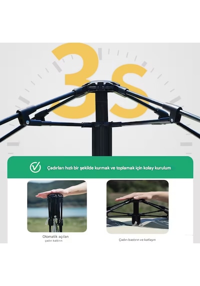 Çift Kişilik Kamp Çadırı Açık Bej