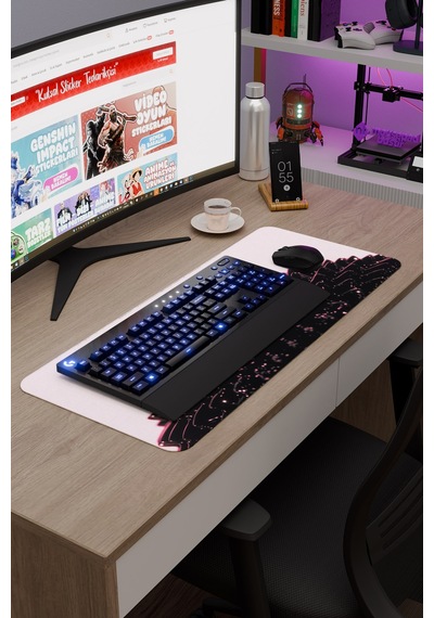 Brütalist Tarz Kaymaz Dikişli Kauçuk Oyuncu Mousepad V3 - 70x30 Xl Gaming Mouse Pad Fare Altlığı