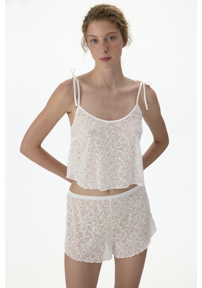 Penti Beyaz Bridal Delicate Şort Pijama Takımı