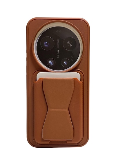 Teleplus Xiaomi 17 Ultra Kılıf Folding Kartlıklı Standlı Suni Kapak