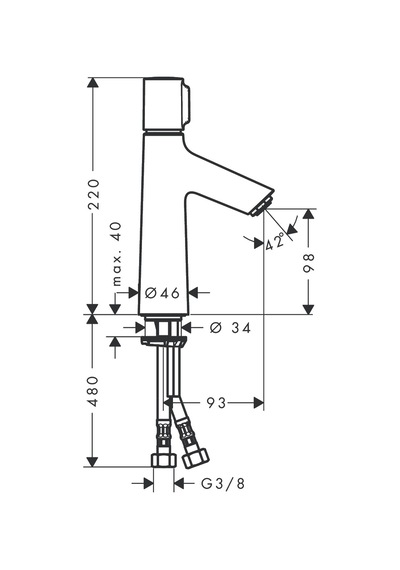 Hansgrohe Talis Select S Lavabo Bataryası 100 Kumandasız Krom 720