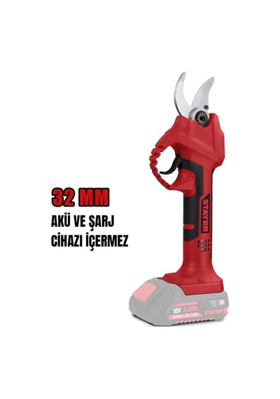 Stayer BP32L20 Kömürsüz Akülü 18v Li-ion 2.0AH/6.0AH Akü Ve Şarj Aleti Hariç Bağ Makası
