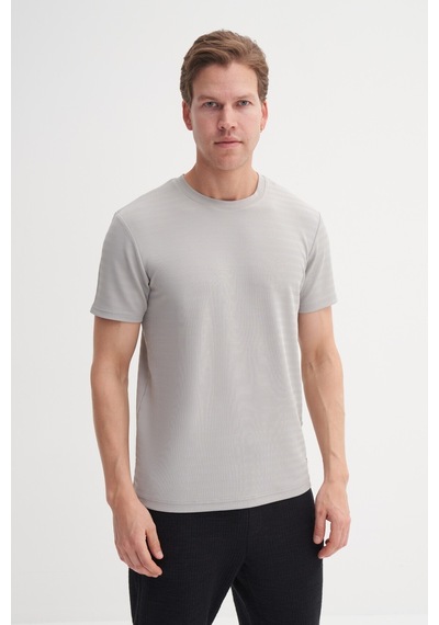 Cazador Bisiklet Yaka Erkek Açık Gri T-shirt 40470