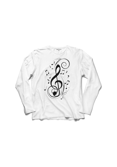 Musıc Love Müzik Nota Seviyorum Sol Anahtarı 3Uzun Kollu Tişört (518431493)