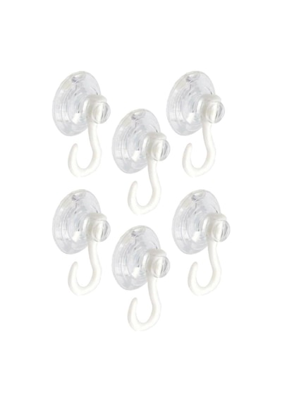 Askılı Vantuz Öpücük 4 Cm 6 Adet Büyük Kancalı Cam Vantuzu Pvc Vantuz Mutfak Banyo Pencere Ve Kapı Camı Vantuzu Şeffaf