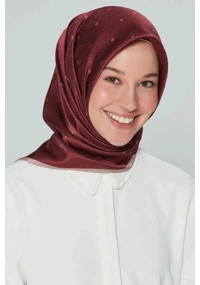 Armine Nostalji Serisi Twill İpek Eşarp 8259d-86 86-bordo