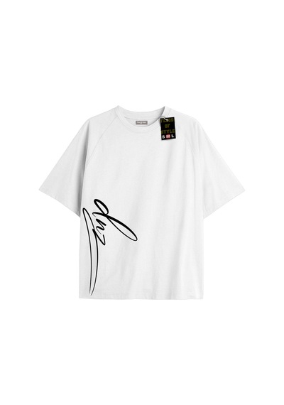 Flood Of Style Beyaz Oversize T-shirt Dnz Minimal Özel Tasarım