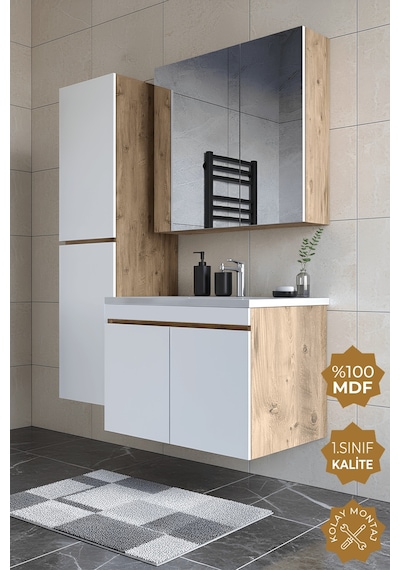Teta Home Tokyo 80 Cm Mdf Banyo Dolabı Seti +boy Dolabı Atlantik Çam-beyaz Atlantik Çam - Beyaz Teta Home Tokyo 80 Cm Mdf Banyo Dolabı Seti +boy Dolabı Atlantik Çam-beyaz Atlantik Çam - Beyaz