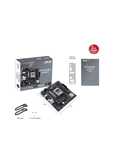 Asus Prıme A620m-k 6400mhz Oc Ddr5 Soket Am5 M.2 Hdmı Vga Matx Anakart