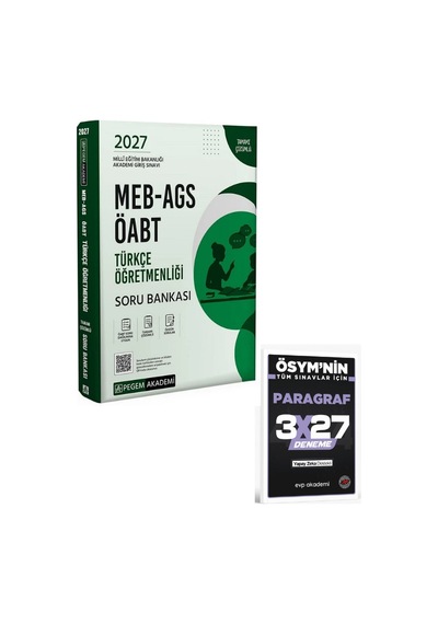Pegem 2027 Öabt Meb-ags Türkçe Öğretmenliği Soru Bankası Çözümlü+ Evp Akademi Paragraf
