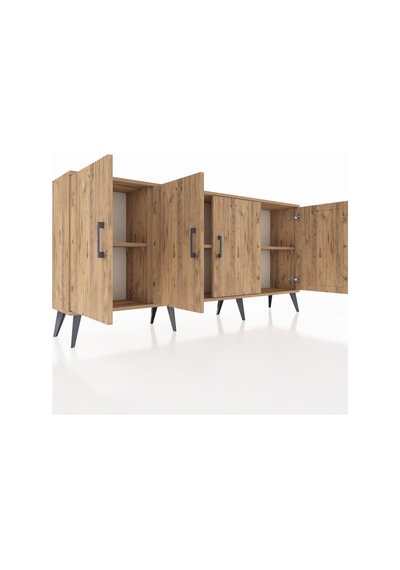 Arges Konsol 3 Raflı 4 Kapaklı 176x30x83 Çam-çam/çam Çam/çam Arges Konsol 3 Raflı 4 Kapaklı 176x30x83 Çam-çam/çam Çam/çam