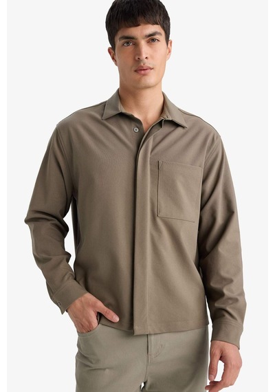 Defacto Poplin Gömlek G6253ax25wnbn571 Kahve-bn571