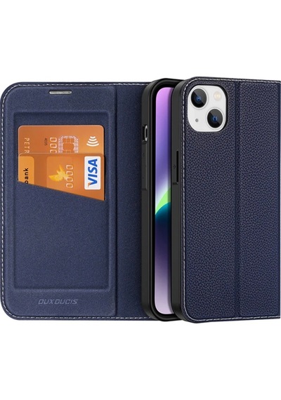 Dux Ducis Apple iPhone Uyumlu 14 Plus 6.7 Kılıf Skin X Pu Deri Manyetik Kapaklı Kılıf Magnetic Folio Case- 5775 Siyah