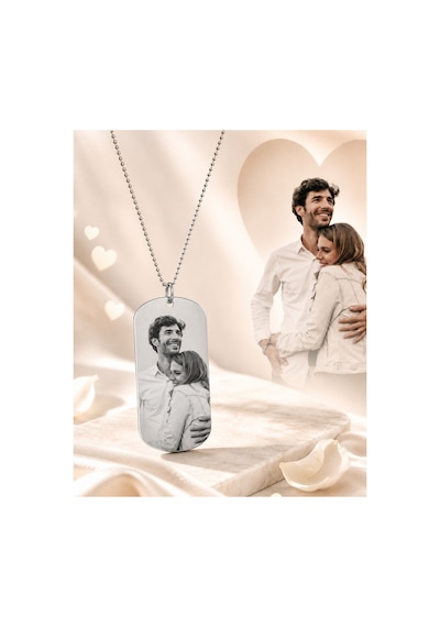 Kişiye Özel Fotoğraf Baskılı Kolye Gümüş