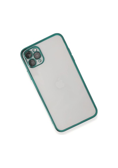 Apple iPhone Uyumlu  11 Pro Uyumlu Kılıf Lensli Silikon - Yeşil