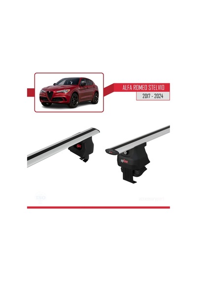 Alfa Romeo Stelvio 2017 Ve Sonrası İle Uyumlu Ace-4 Ara Atkı Tavan Barı Gri
