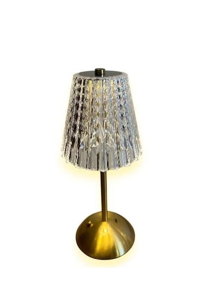 Modern Kristal Retro Model Dokunmatik Masa Lambası Şarjlı Led Gece Lambası Altın