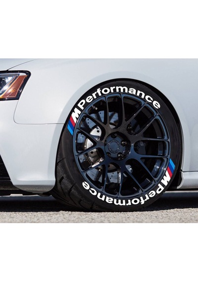 M Performance Beyaz Kalıcı Lastik Yazısı M Power Sticker 4 Kit.